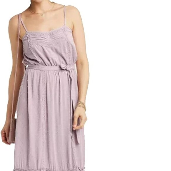 NWT KNOX Rose Sleeveless Clip Dot Midi Dress Boho Purple Lavender XS - Picture 3 of 9